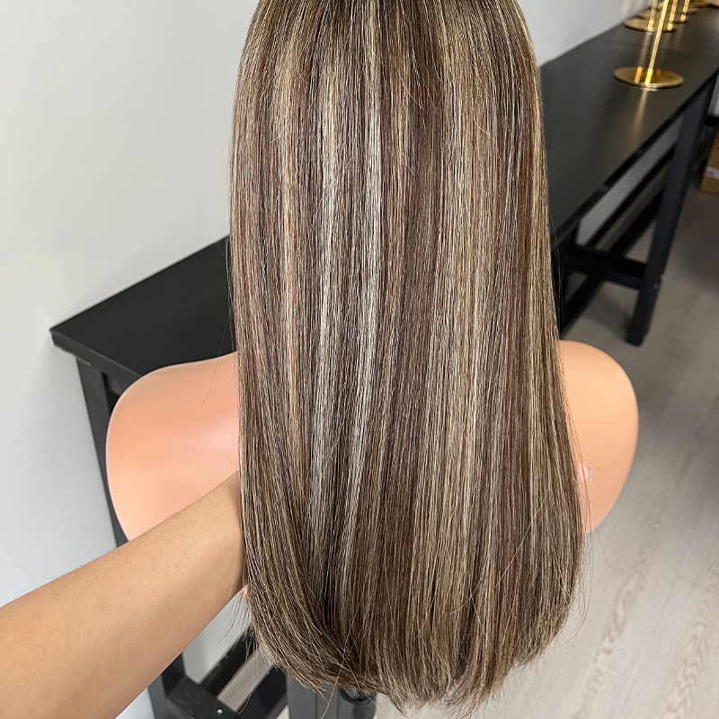 19 Inches Suede Color Slight Layer Lace Top Wig