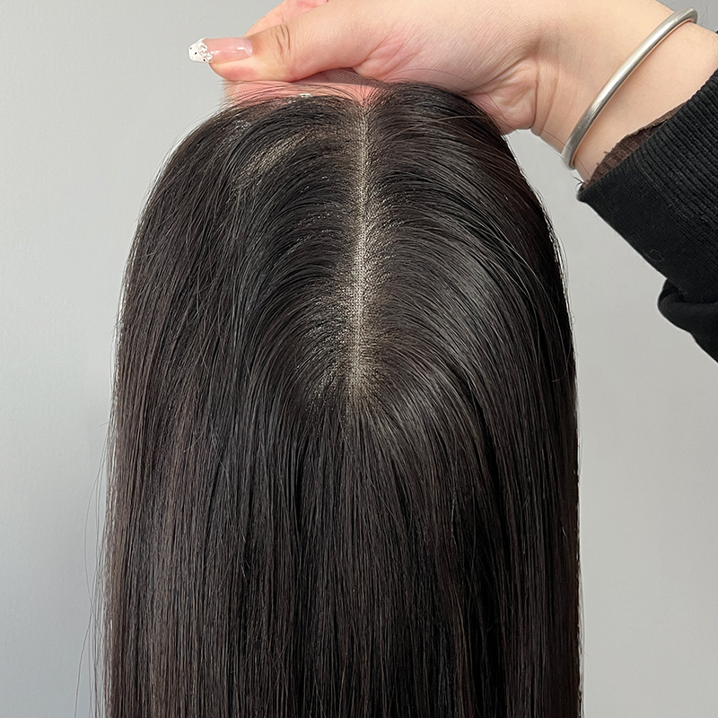 21 Inches Natural Color Slight Layer Lace Top Wig