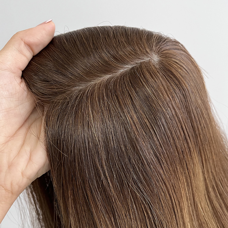 22 Inches Tawny Color Slight Layer Silk Top Topper