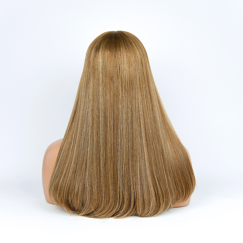 21 Inches Wheat Color Slight Layer Lace Top Wig