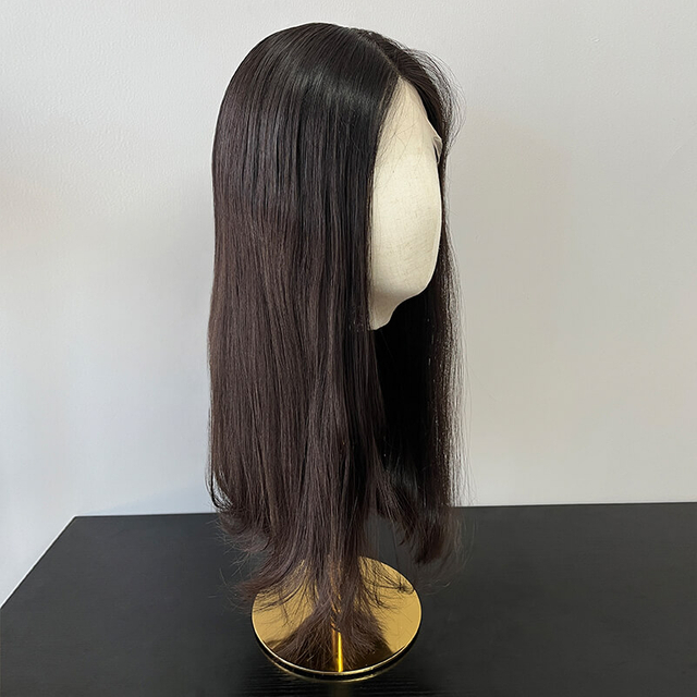22 Inches Shadow Color Slight Layer Lace Top Wigs