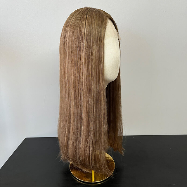 22 Inches Caramel Color Slight Layer Lace Top Wigs