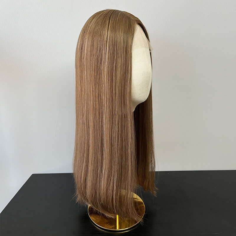 22 Inches Caramel Color Slight Layer Lace Top Wigs