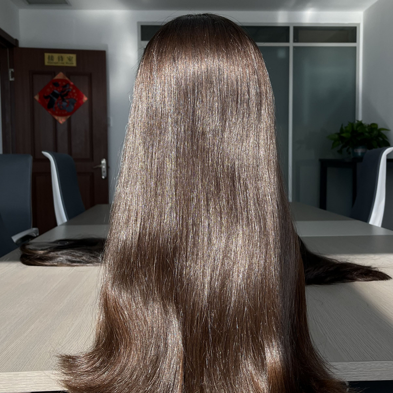 23 Inches #6 Color European Hair Lace Top Wigs