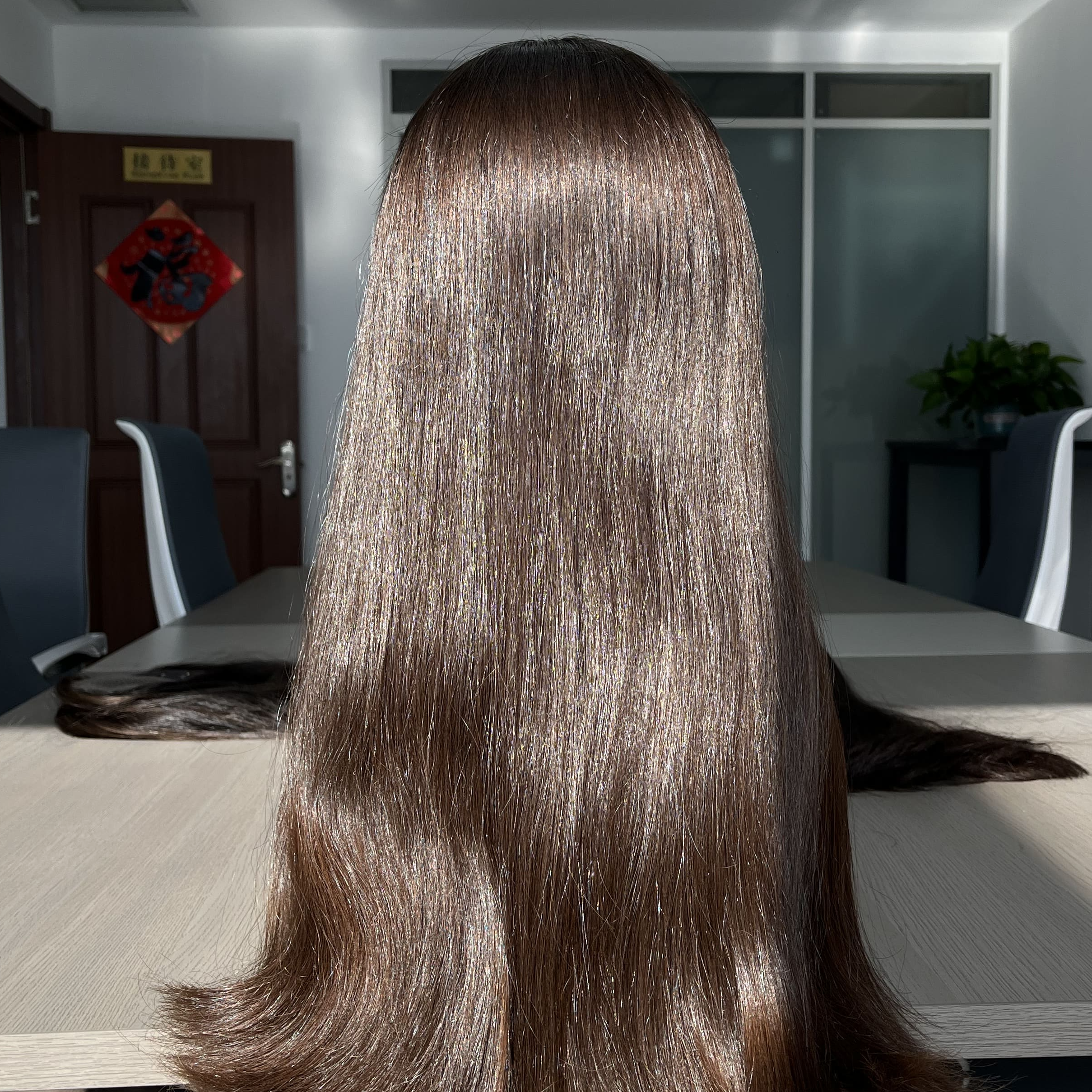 23 Inches #6 Color European Hair Lace Top Wigs