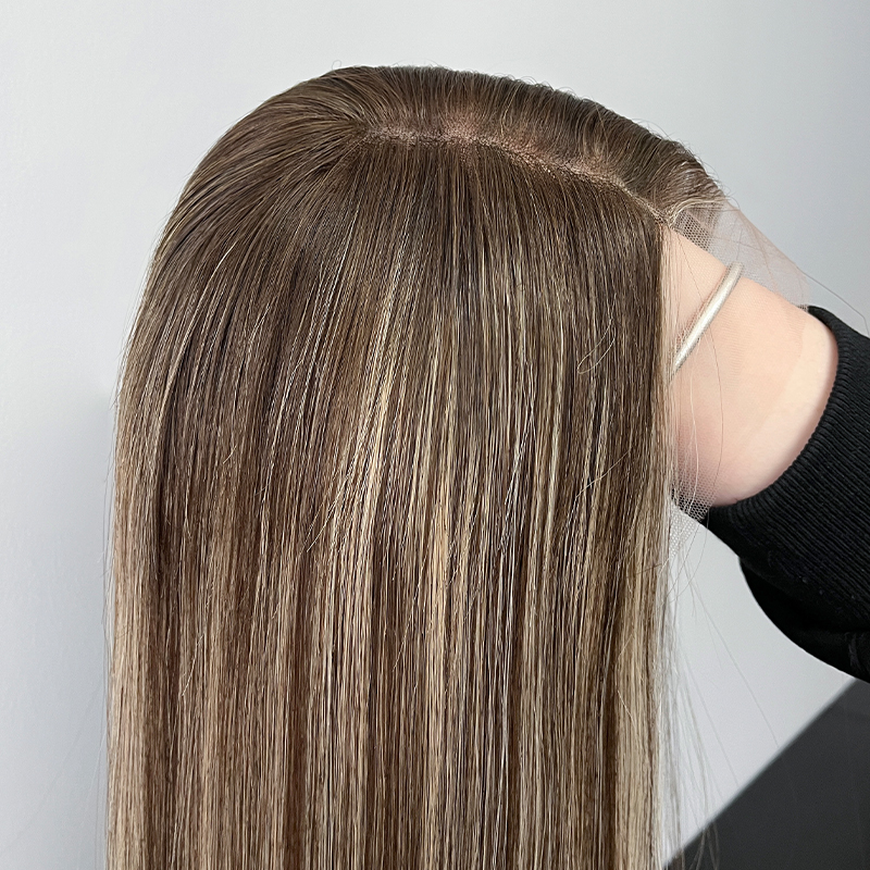 19 Inches Suede Color Slight Layer Lace Top Wig