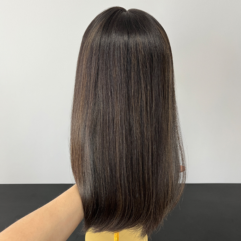 16 Inches Cameo Color Slight Layer Lace Top Wig