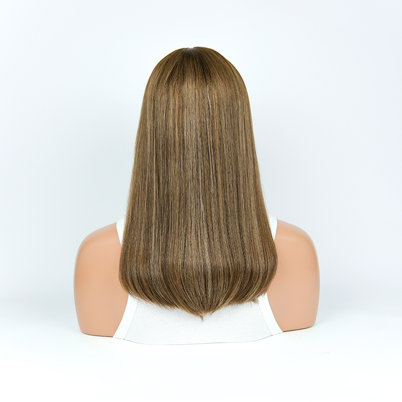 19 Inches Caramel Color Slight Layer Lace Top Wig