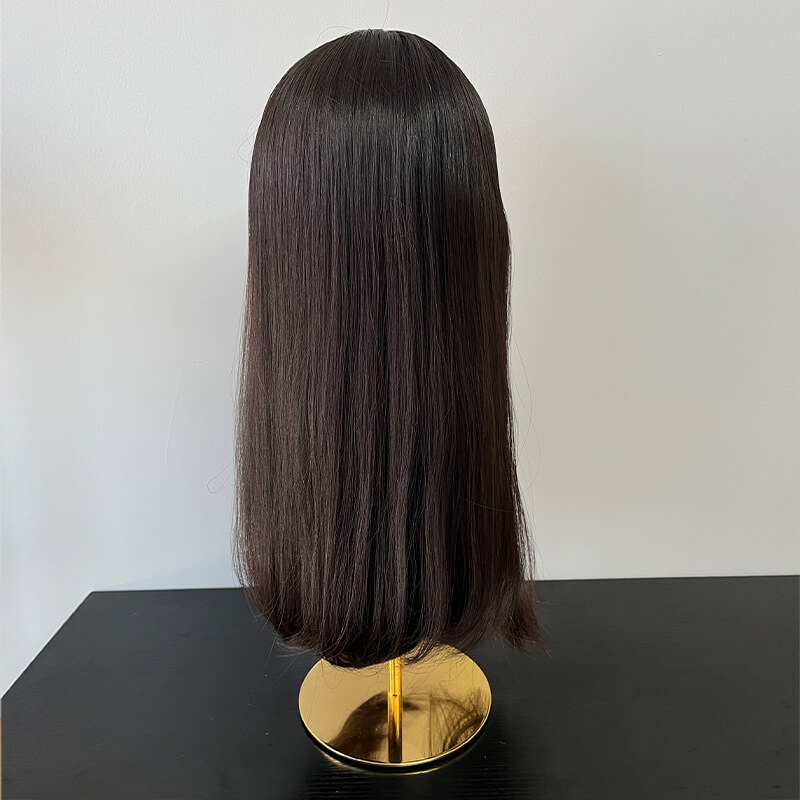22 Inches Shadow Color Slight Layer Lace Top Wigs