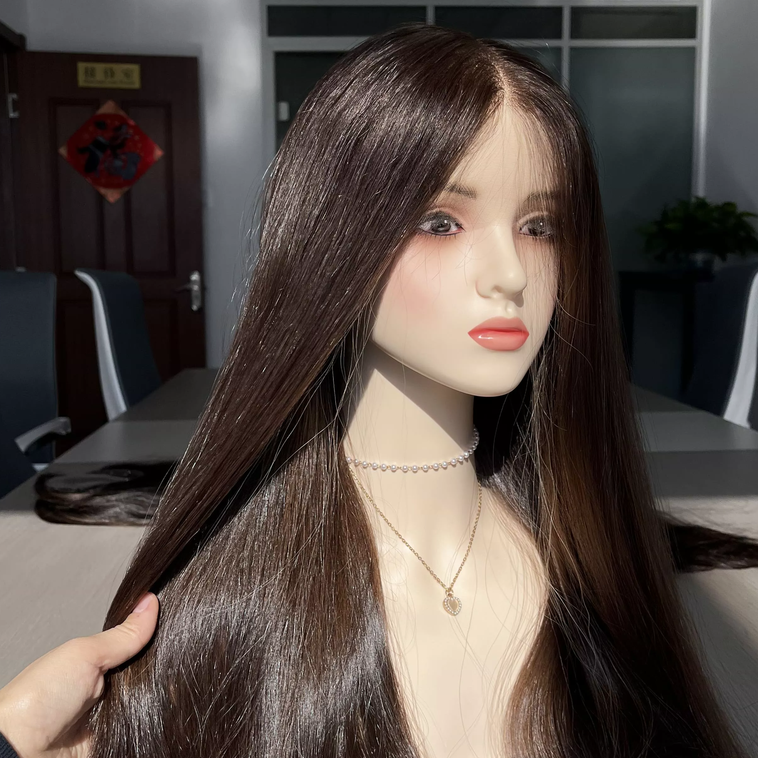 23 Inches #6 Color European Hair Lace Top Wigs