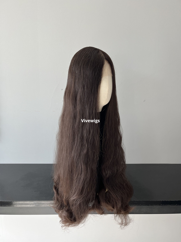 30 Inches #2 Color European Hair Lace Top Wigs