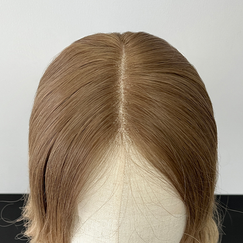 18 Inches Auburn Color Slight Layer Lace Top Wig