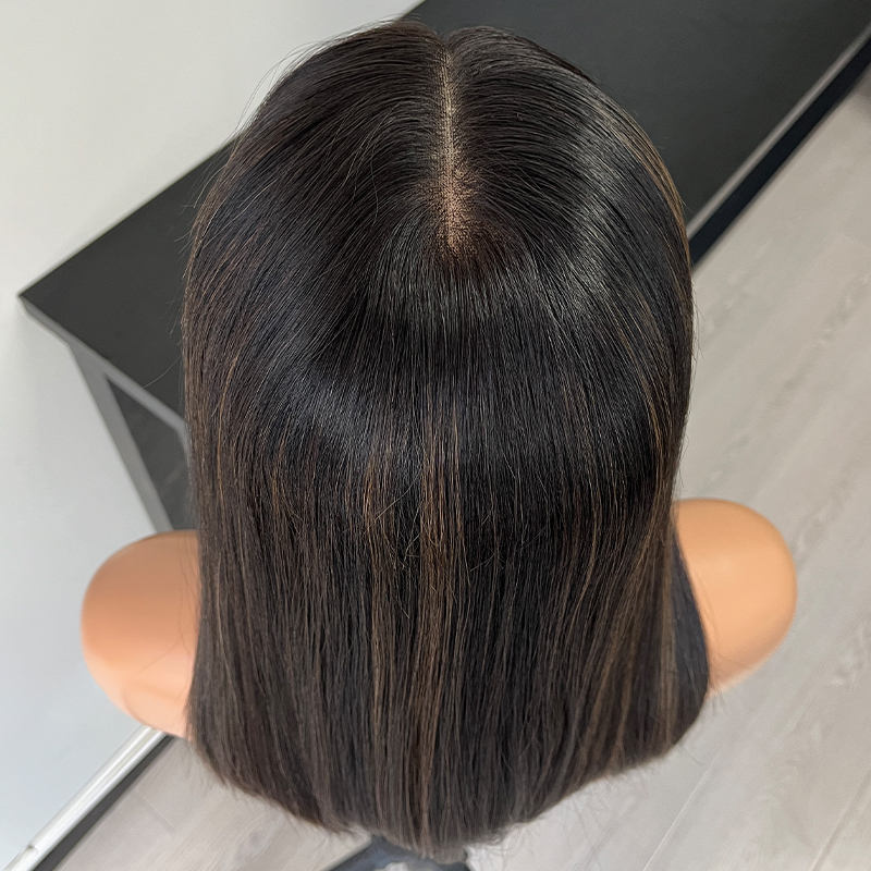 16 Inches Sienna Color Slight Layer Lace Top Wig