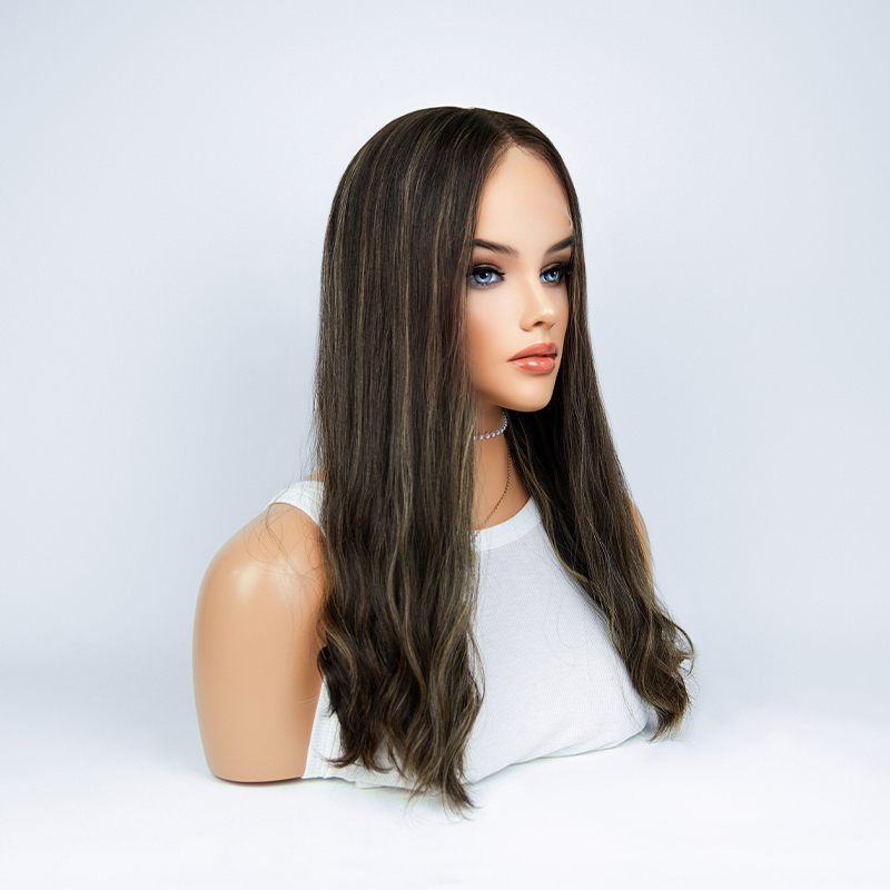 22 Inches Mink Color Slight Layer Lace Top Wigs