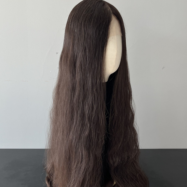 30 Inches #2 Color European Hair Lace Top Wigs