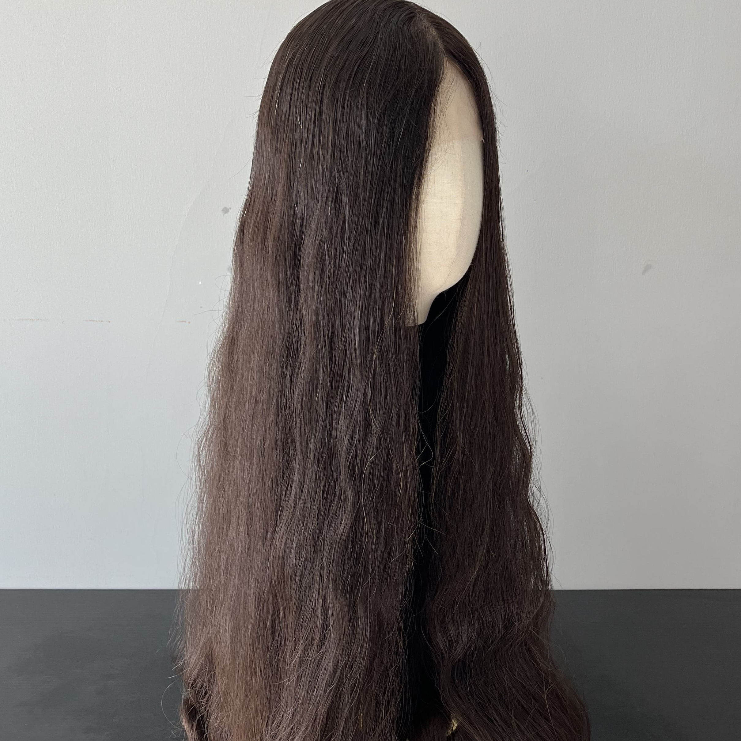 30 Inches #2 Color European Hair Lace Top Wigs