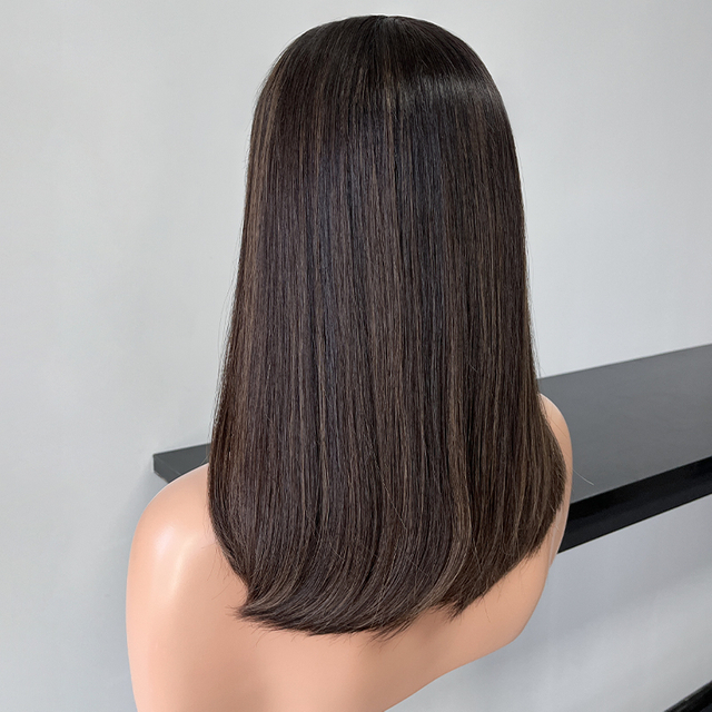 16 Inches Cameo Color Slight Layer Lace Top Wig