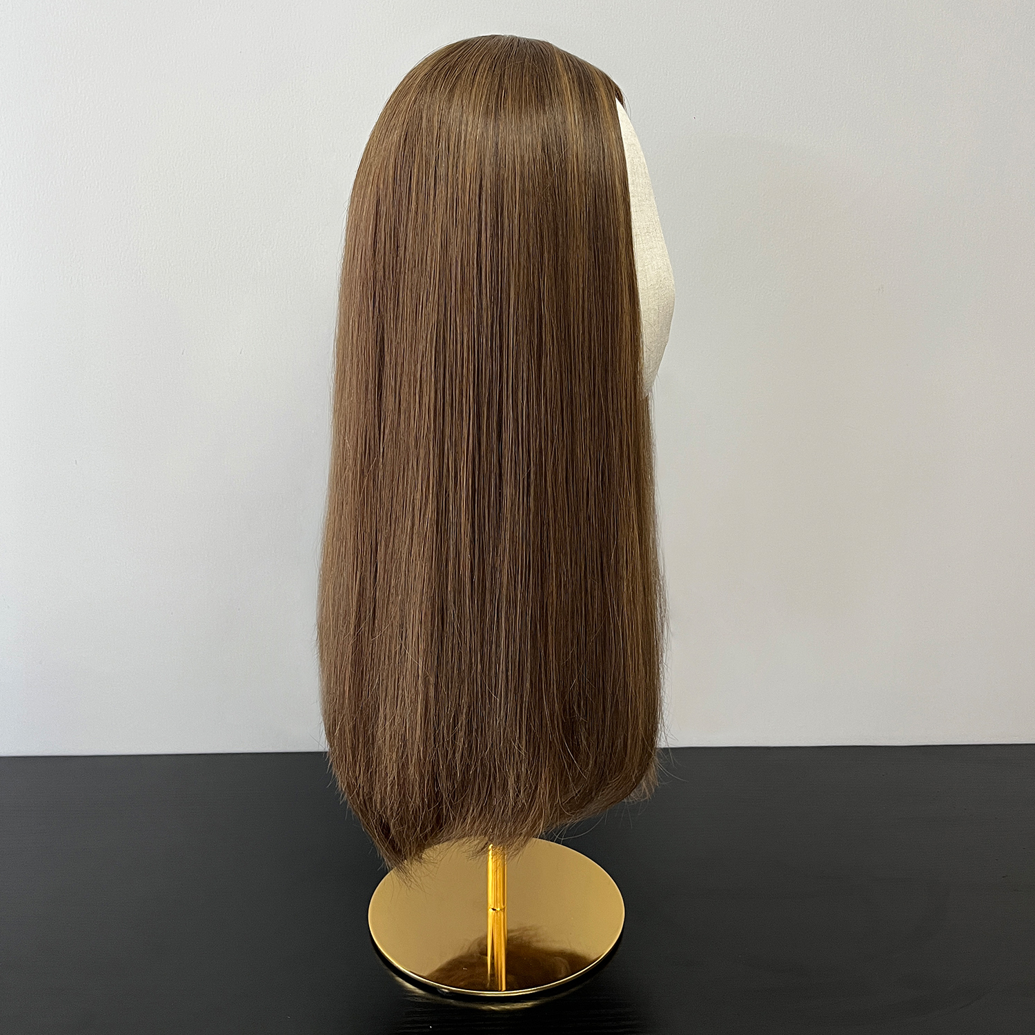 18 Inches Chocolate Color Slight Layer Silk Top Wig