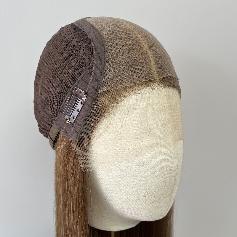 22 Inches Caramel Color Slight Layer Lace Top Wigs