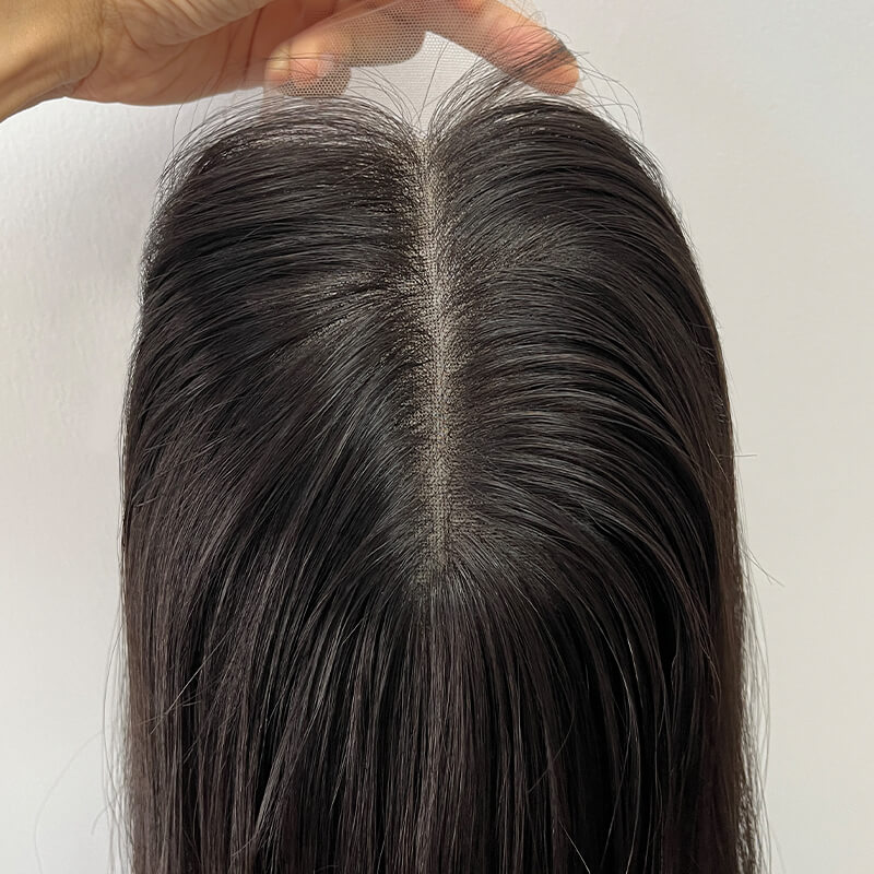 22 Inches Shadow Color Slight Layer Lace Top Wigs