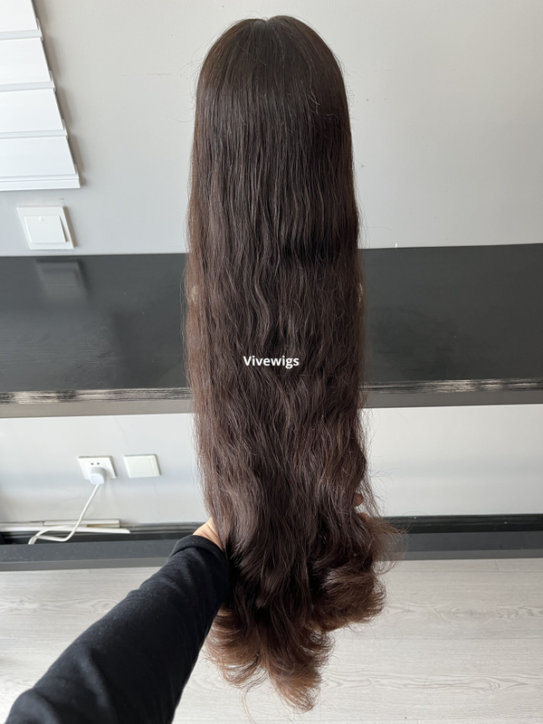 30 Inches #2 Color European Hair Lace Top Wigs