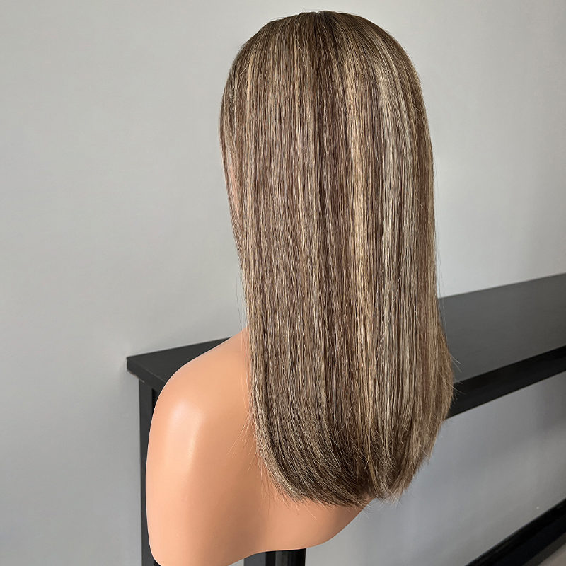 19 Inches Suede Color Slight Layer Lace Top Wig