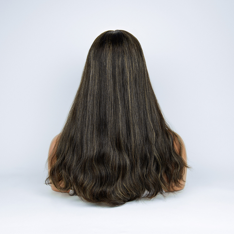 22 Inches Mink Color Slight Layer Lace Top Wigs