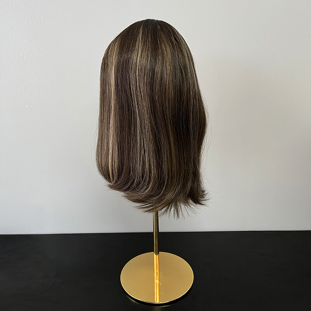 16 Inches Latte Color Slight Layer Lace Top Wigs