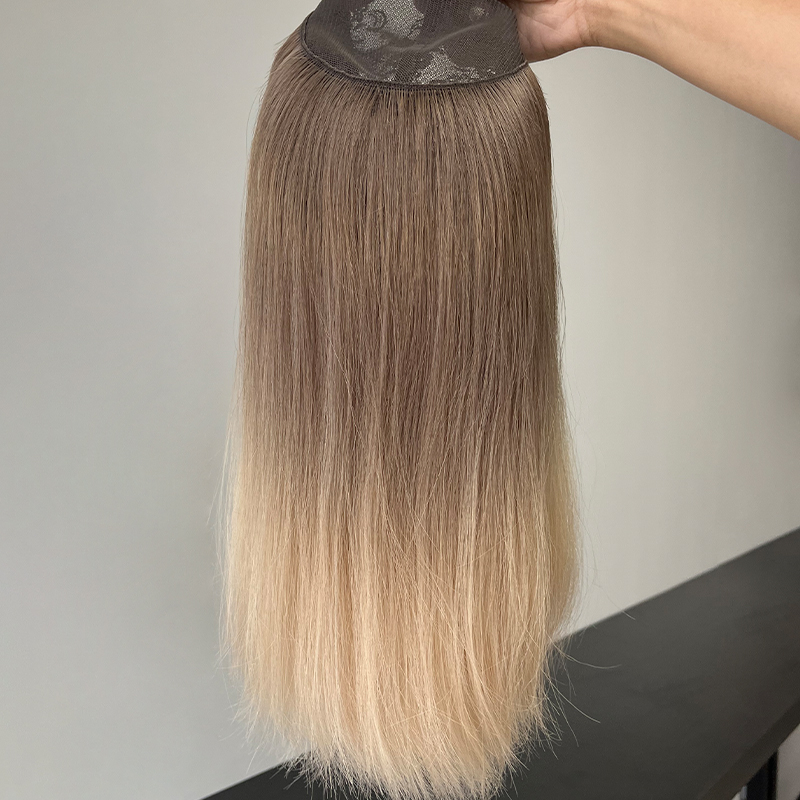 16 Inches Cream Color Slightly Curly Hatfall Wig 