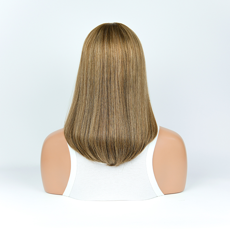 16 Inches Almond Color Slight Layer Lace Top Wig