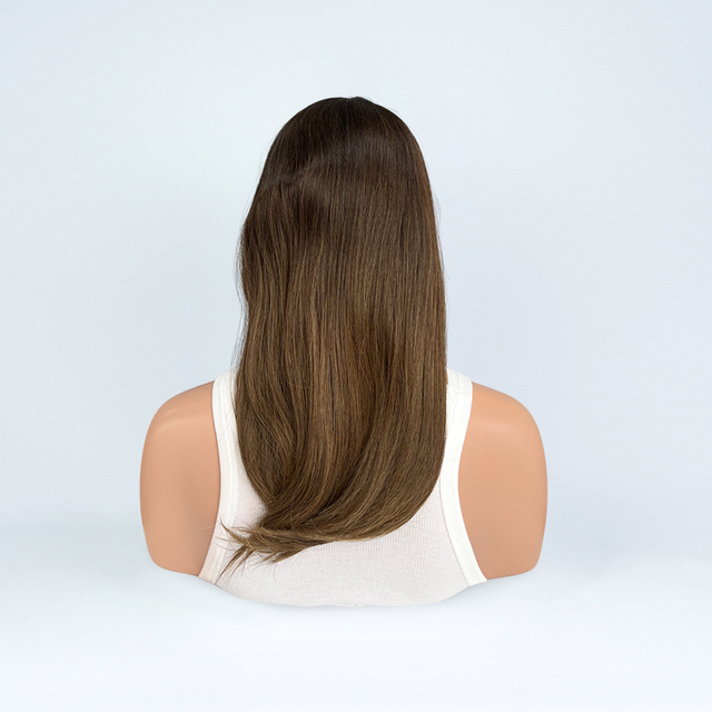 18 Inches Biscuit Color Slight Layer Silk Top Topper