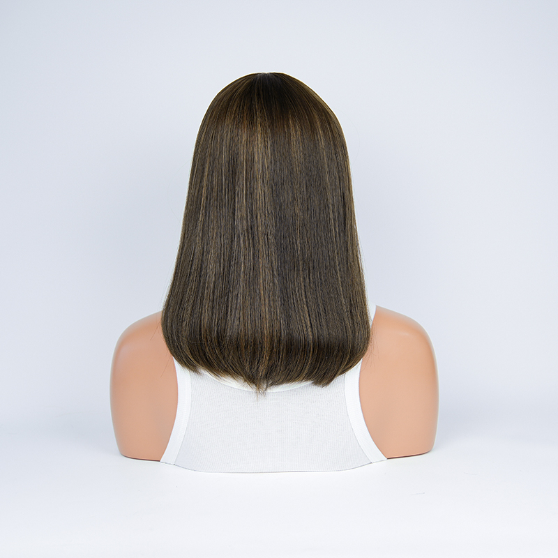 17 Inches Sorrel Color Slight Layer Silk Top Wig