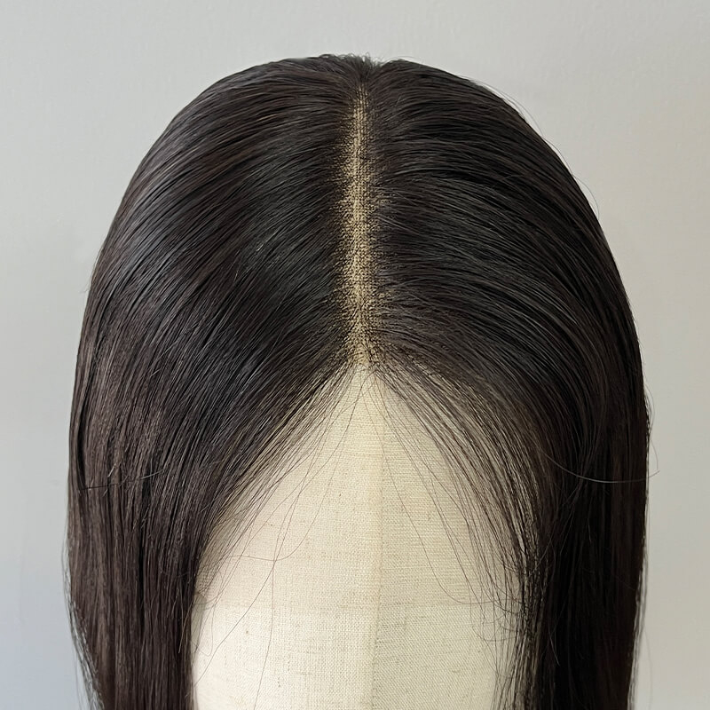 22 Inches Shadow Color Slight Layer Lace Top Wigs