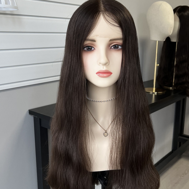 26 Inches #4 Color European Hair Lace Top Wigs