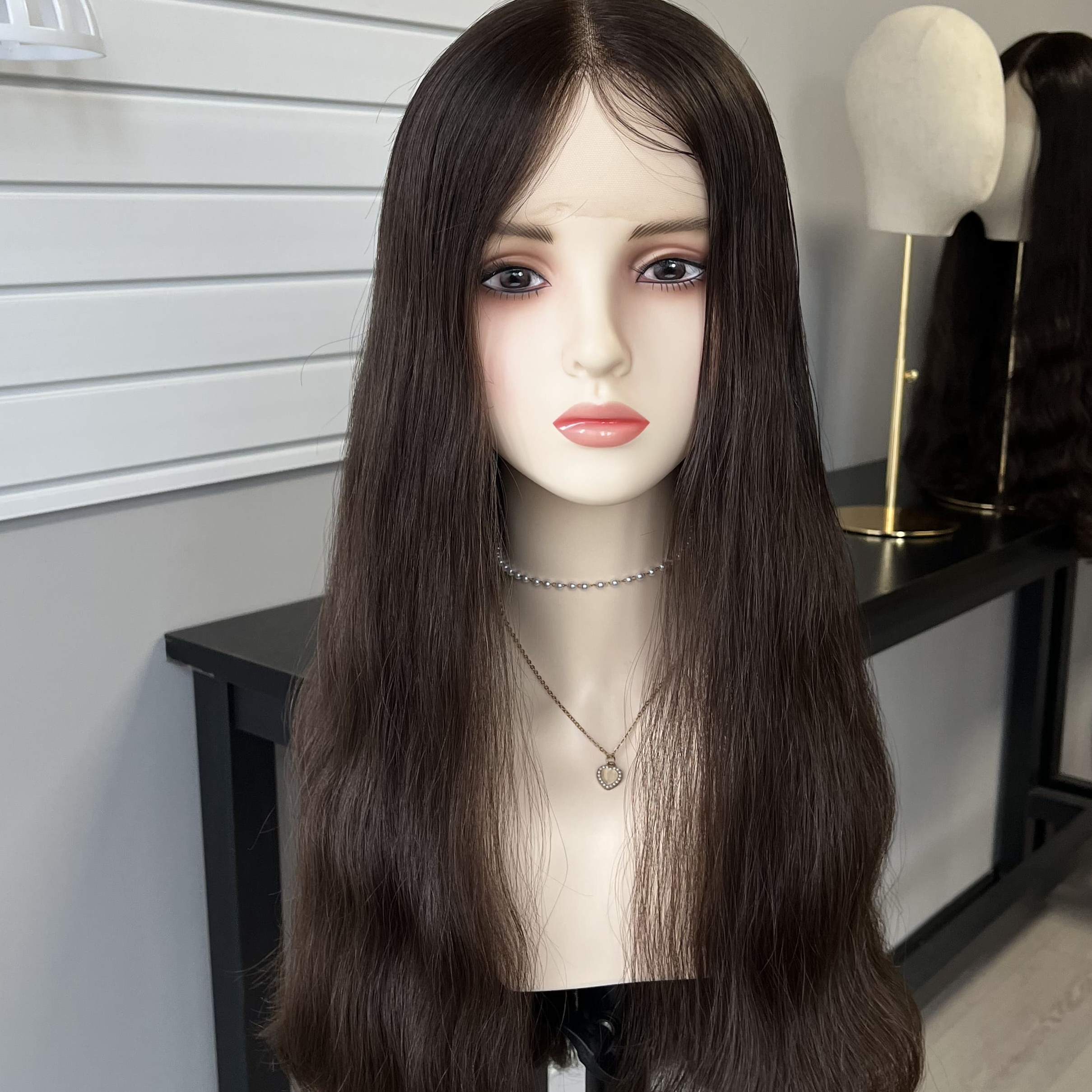 26 Inches #4 Color European Hair Lace Top Wigs