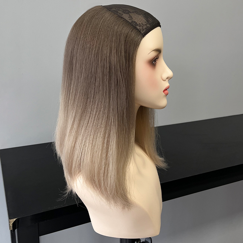 16 Inches Cream Color Slightly Curly Hatfall Wig 