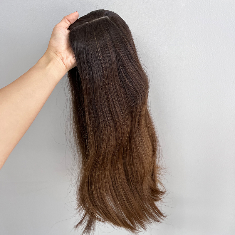 18 Inches Biscuit Color Slight Layer Silk Top Topper