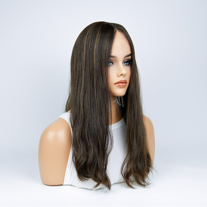 21 Inches Mink Color Slight Layer Lace Top Wigs