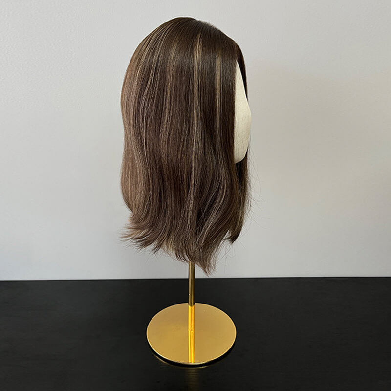 16 Inches Latte Color Slight Layer Lace Top Wigs