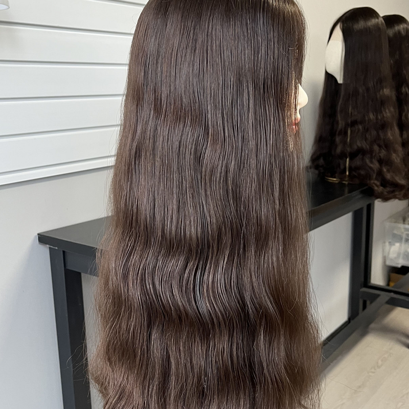 26 Inches #4 Color European Hair Lace Top Wigs