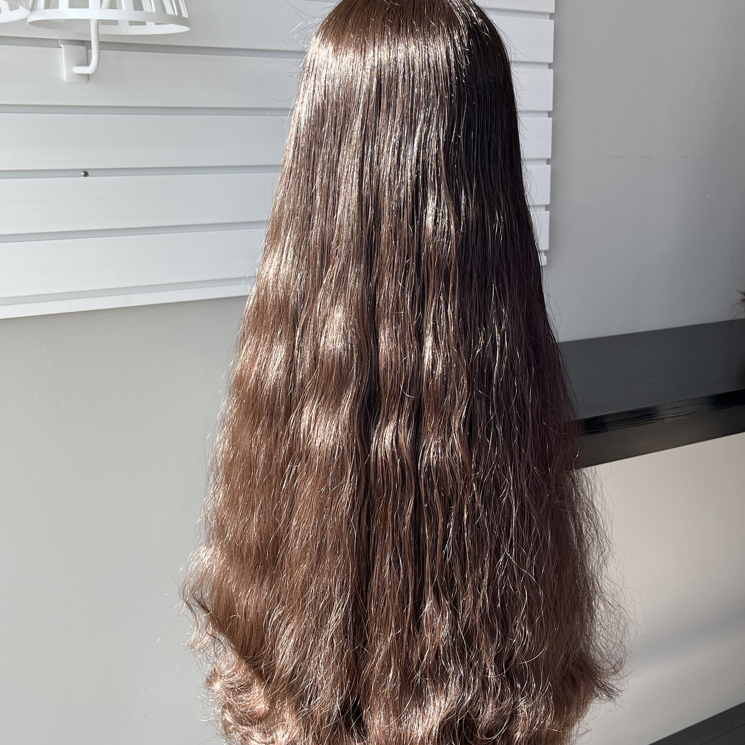 30 Inches #2 Color European Hair Lace Top Wigs