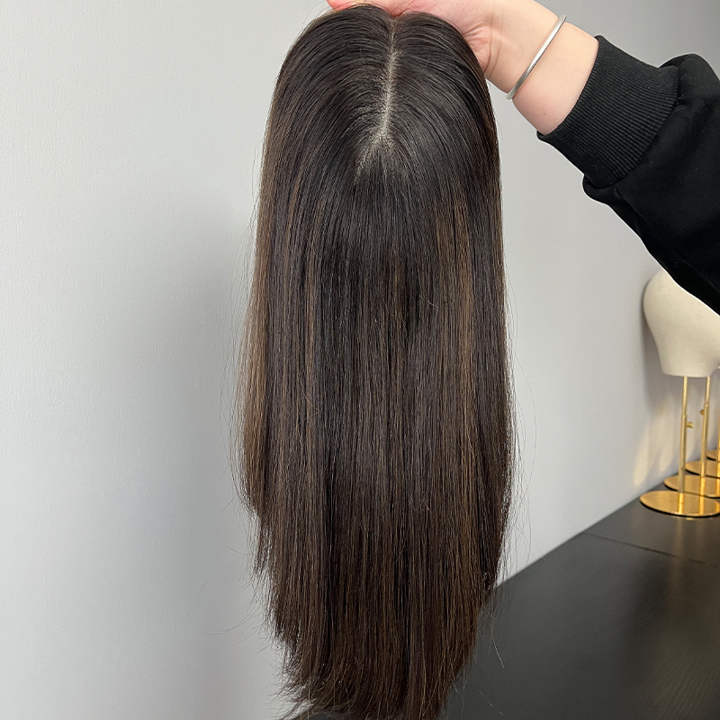 16 Inches Cameo Color Slight Layer Lace Top Wig