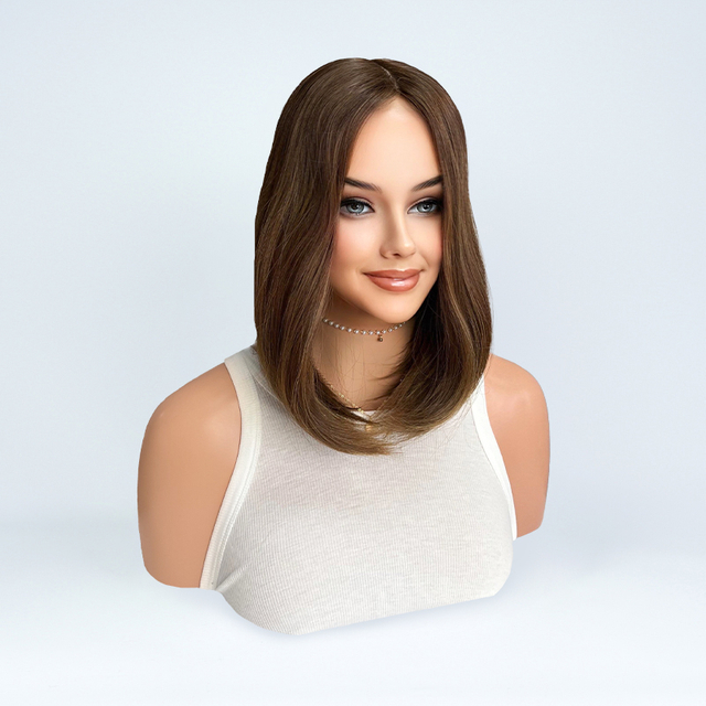 22 Inches Tawny Color Slight Layer Silk Top Topper