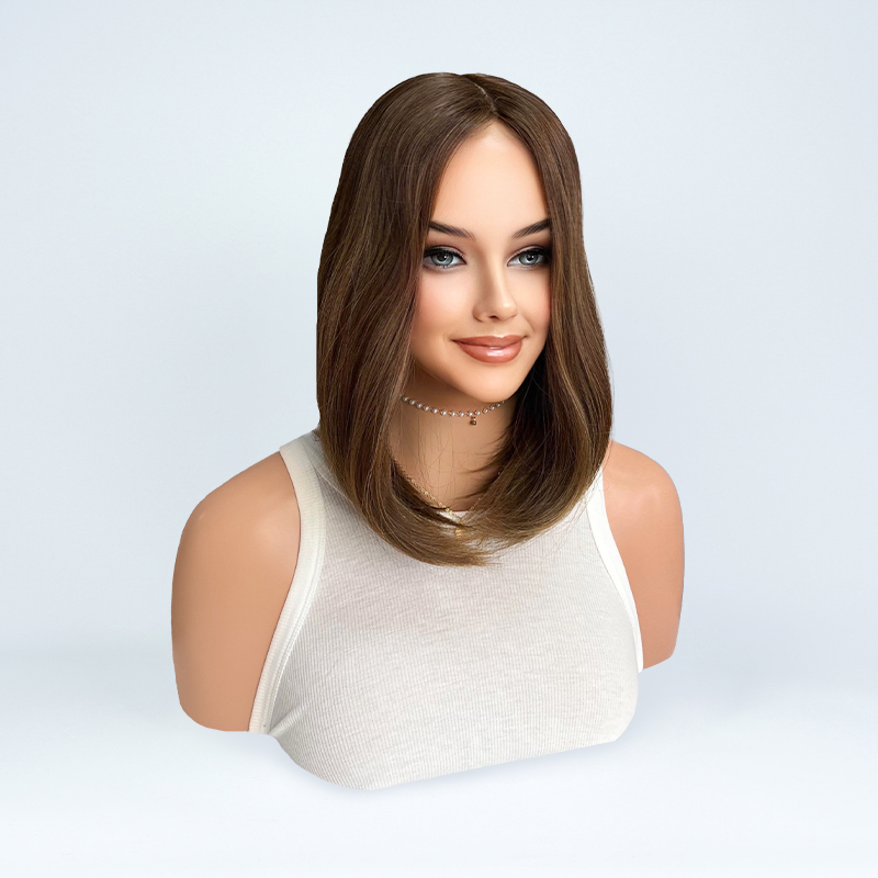 22 Inches Tawny Color Slight Layer Silk Top Topper