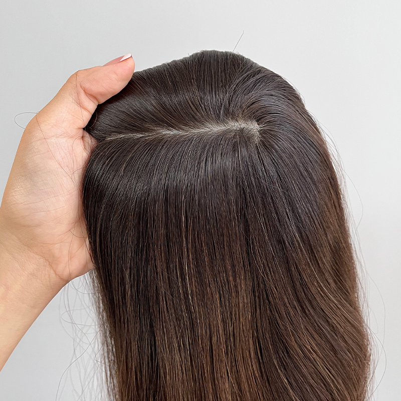 18 Inches Biscuit Color Slight Layer Silk Top Topper