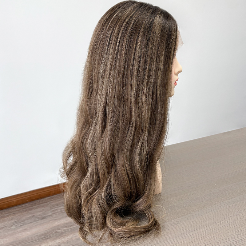 18 Inches Viola Color Custome Lace Top Wig