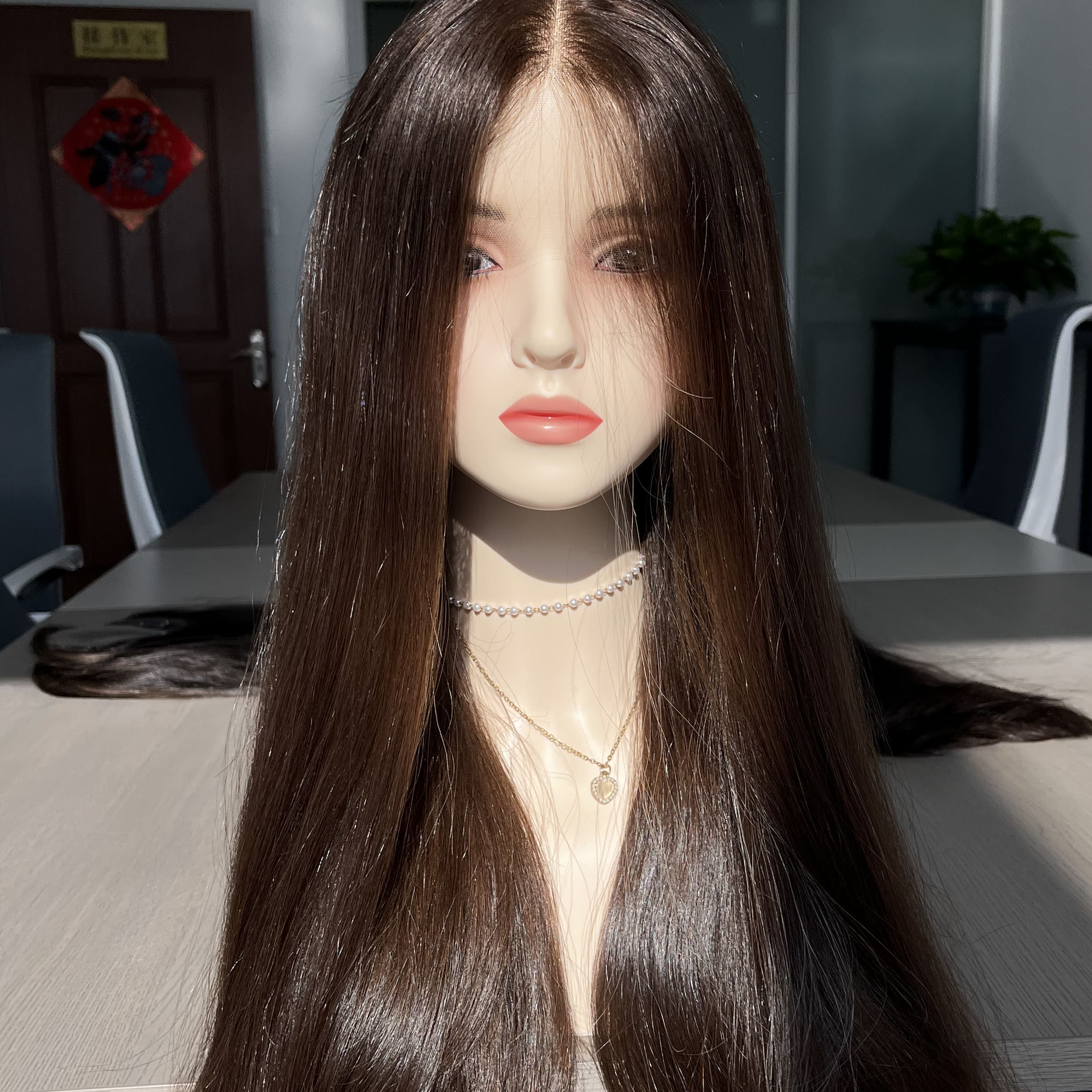 23 Inches #6 Color European Hair Lace Top Wigs