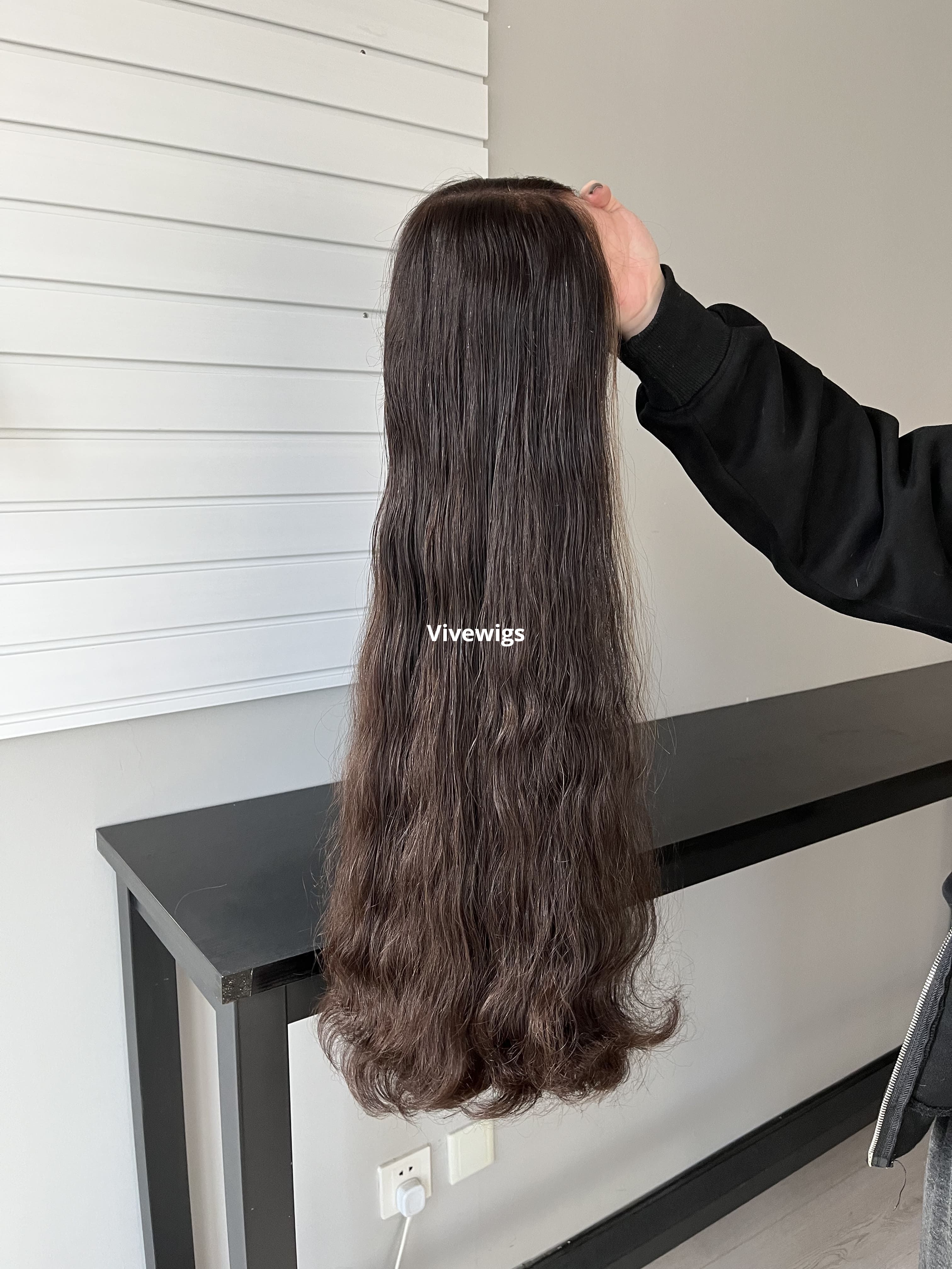 30 Inches #2 Color European Hair Lace Top Wigs