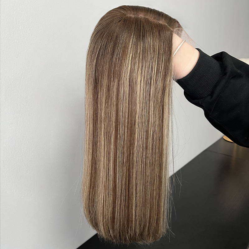 19 Inches Suede Color Slight Layer Lace Top Wig