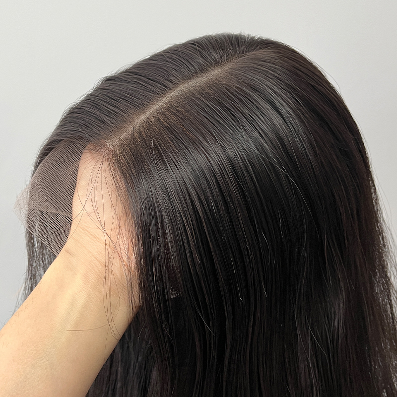 18 Inches Brown Color Slight Layer Lace Top Wig